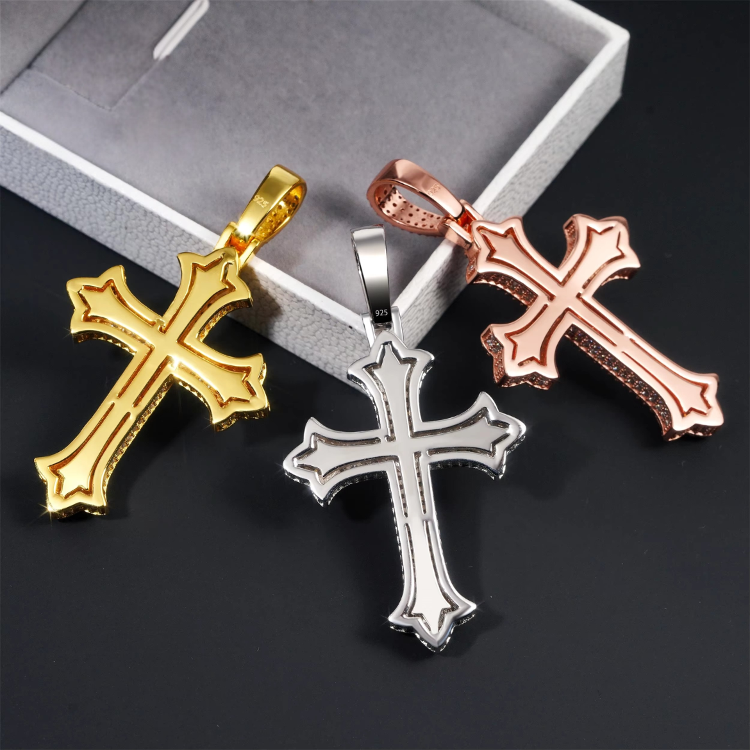 Iced Out Moissanite Cross Pendant
