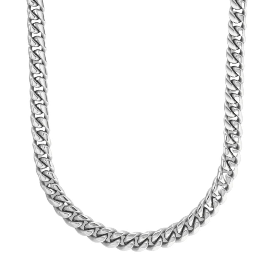 8mm Silver Cuban Link Chain