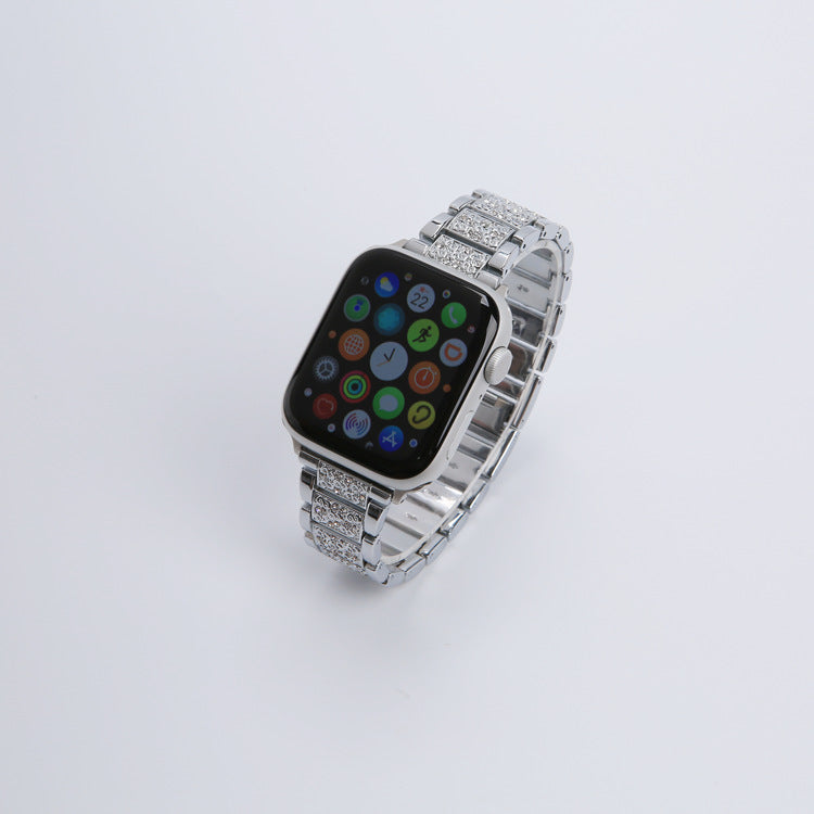 Edelstahlarmband für die Apple Watch mit Diamant-Strass