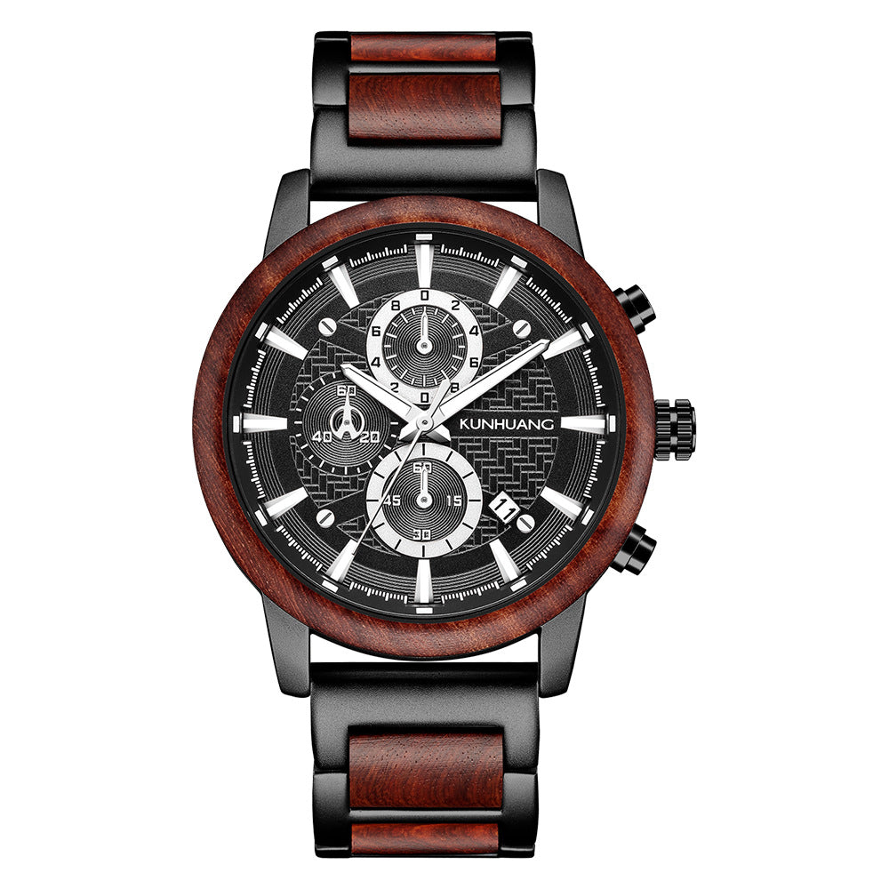 The Voyager Sports Waterproof Wood Grain Men's Watch