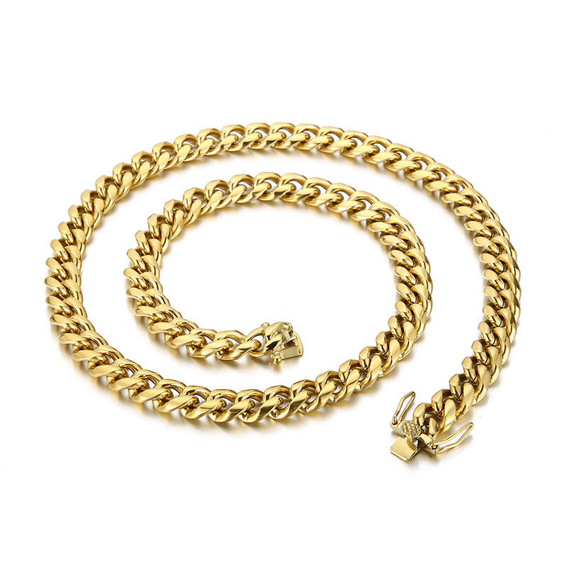 13 mm kubanische Edelstahlkette