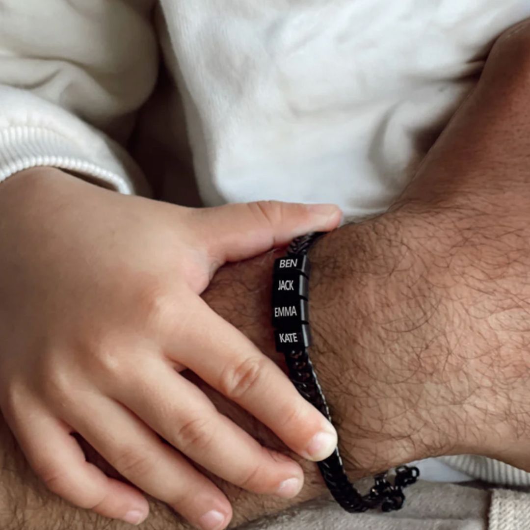 VVS Personalisiertes Papa-Armband mit dem Namen des Kindes