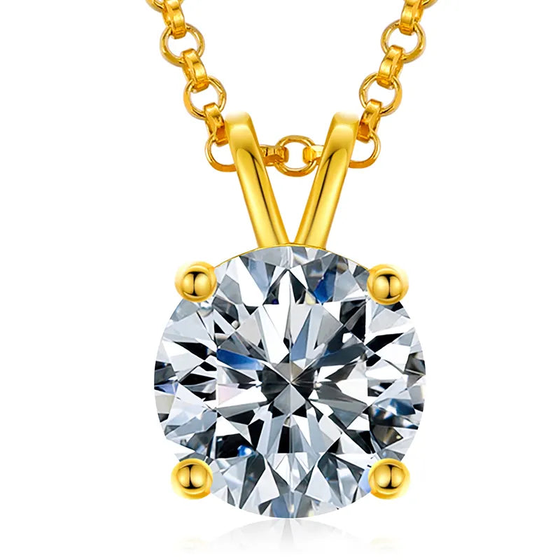 VVS 925 Sterling Silver Moissanite Solitaire Pendant Necklace