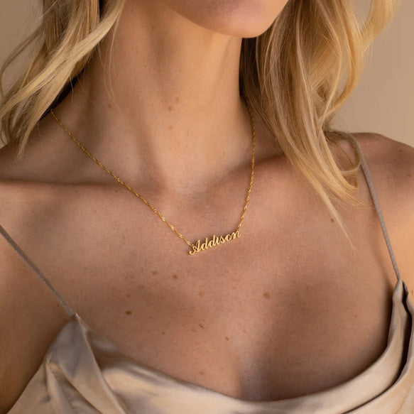 18 Karat Gold/Silber personalisierte Namenskette