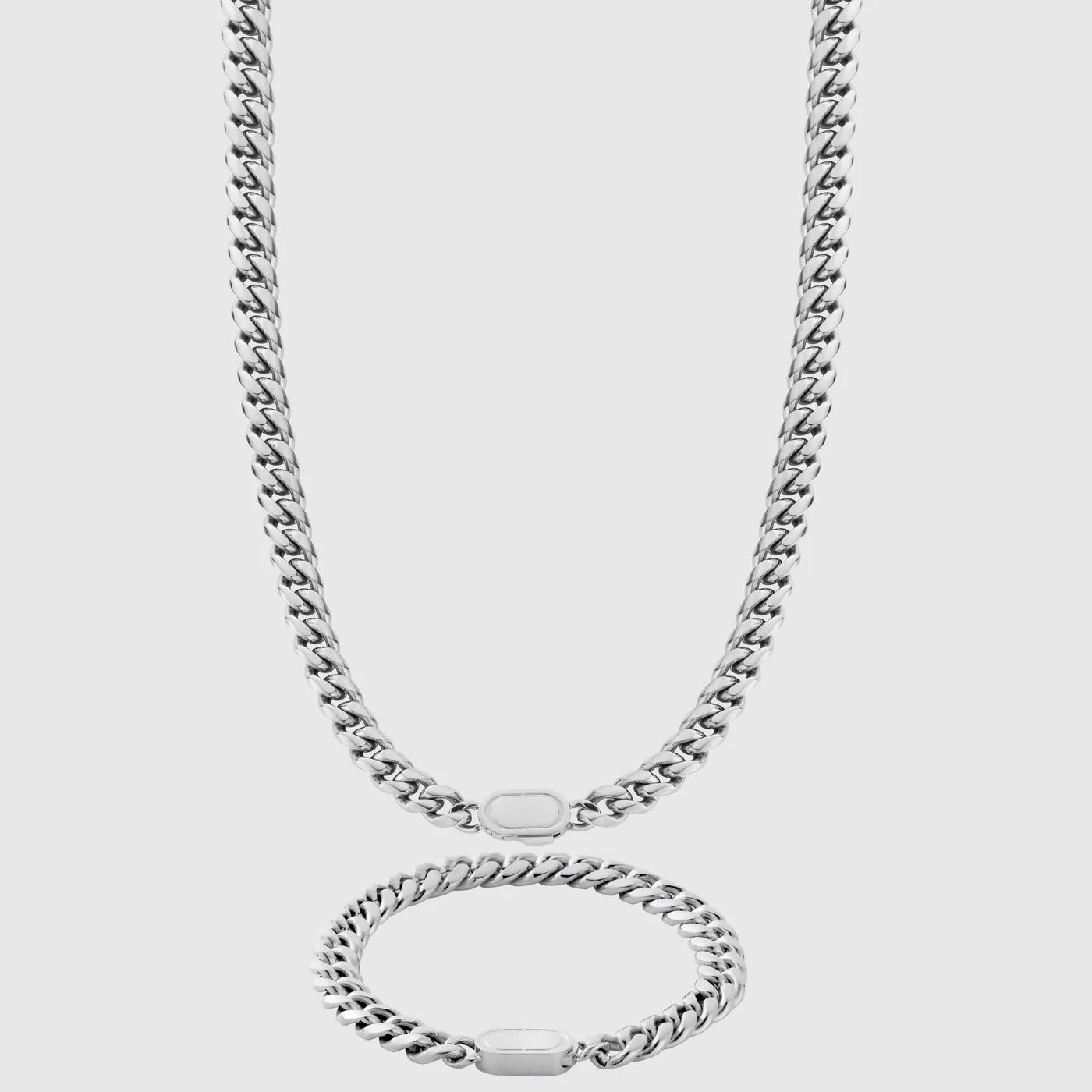Chaîne cubaine de 8 mm et ensemble de bracelets cubains GRATUITS