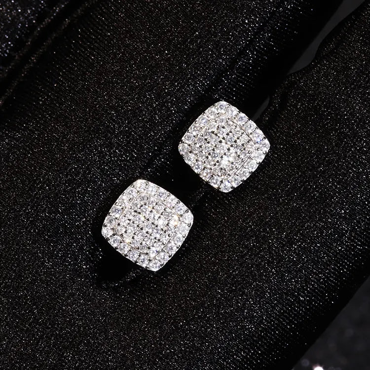 Squared Up 925 Sterling Silver Moissanite Stud Earrings