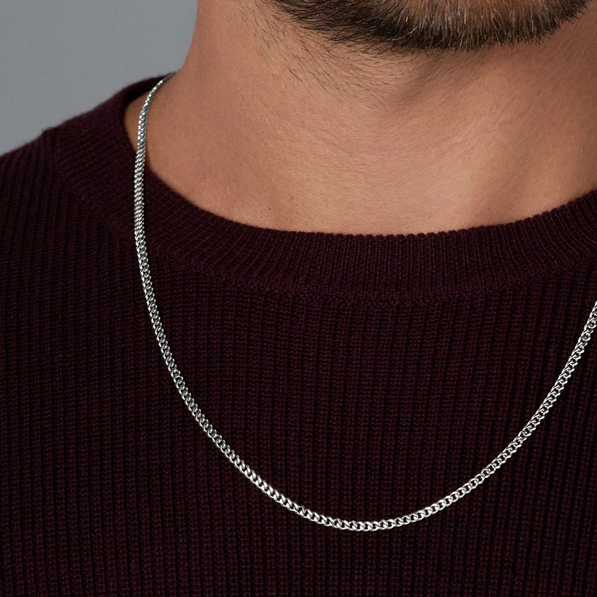 3mm VVS Minimalist Silver Micro Cuban Link Chain