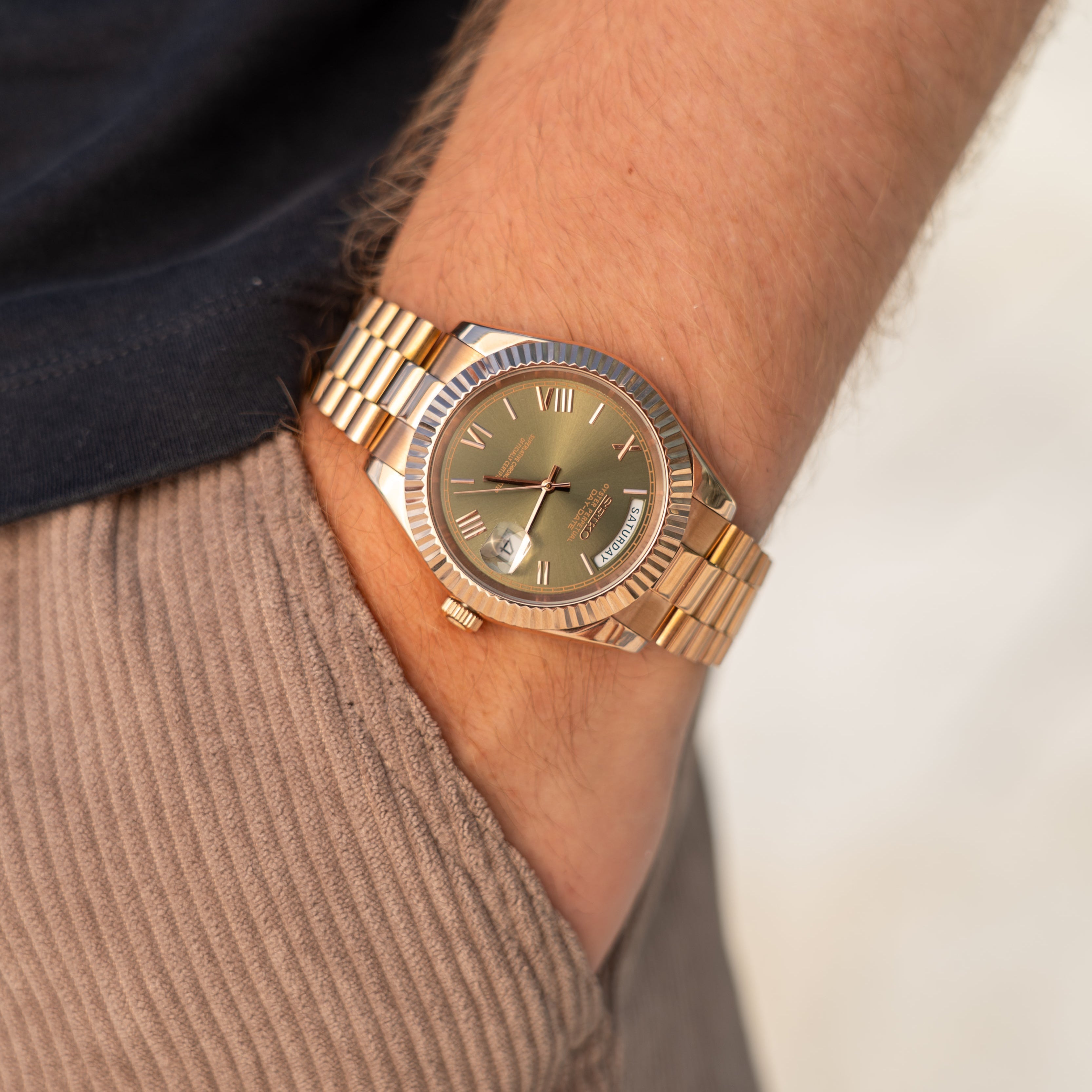 Seikojust – Rose Gold & Olive Green