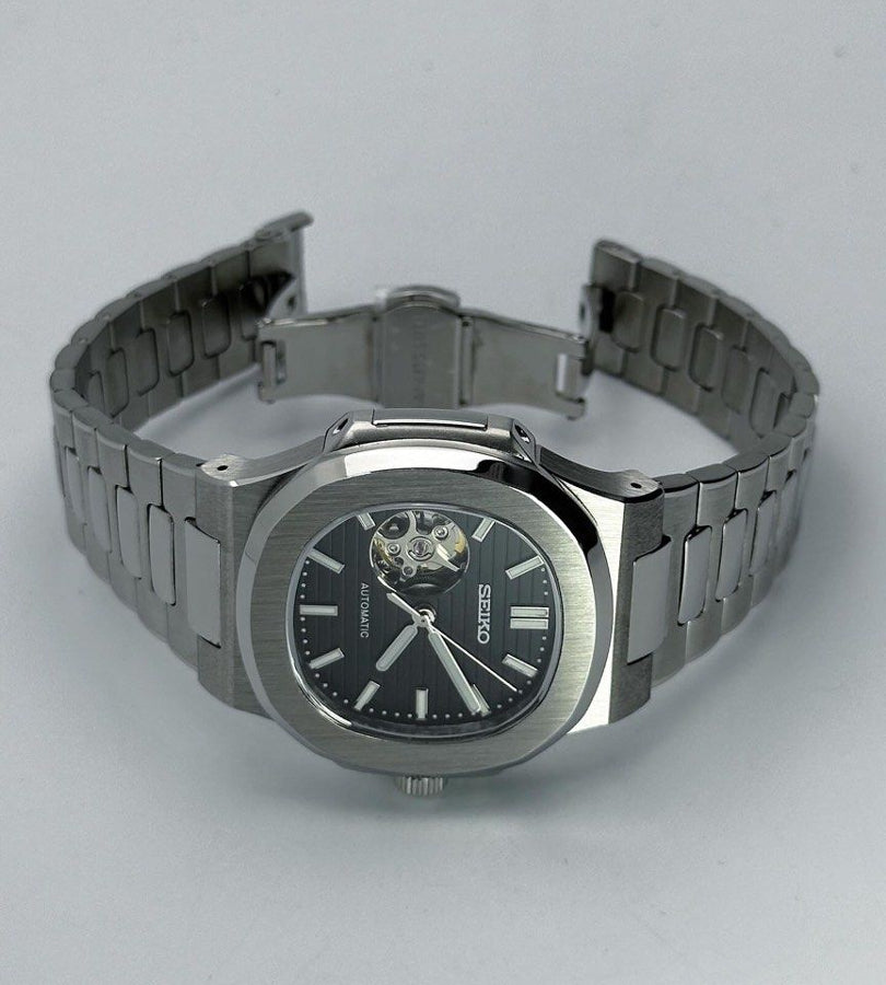 Seiko Mod Nautilus Open Heart | Black
