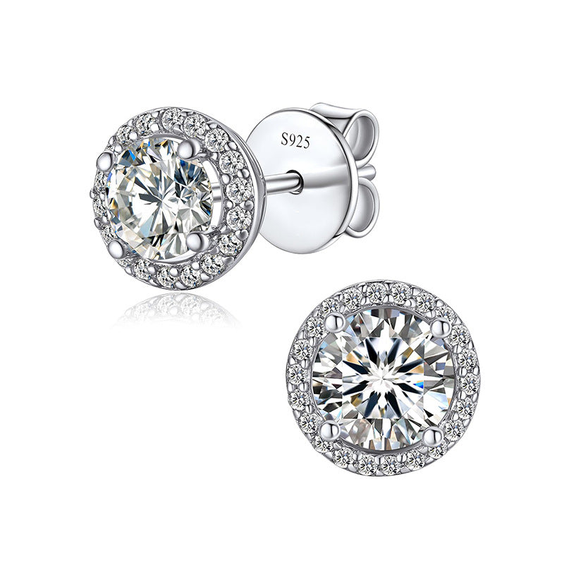 VVS-Schmuck, 5 – 6,5 mm, S925 Moissanit-Diamant-Ohrringe