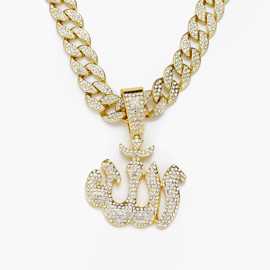 Allah Iced Out Kubanischer Anhänger Halskette