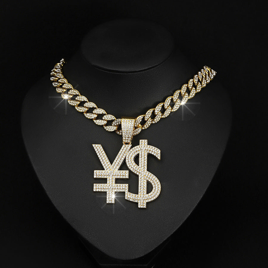 Money Symbol Pendant + Cuban Chain