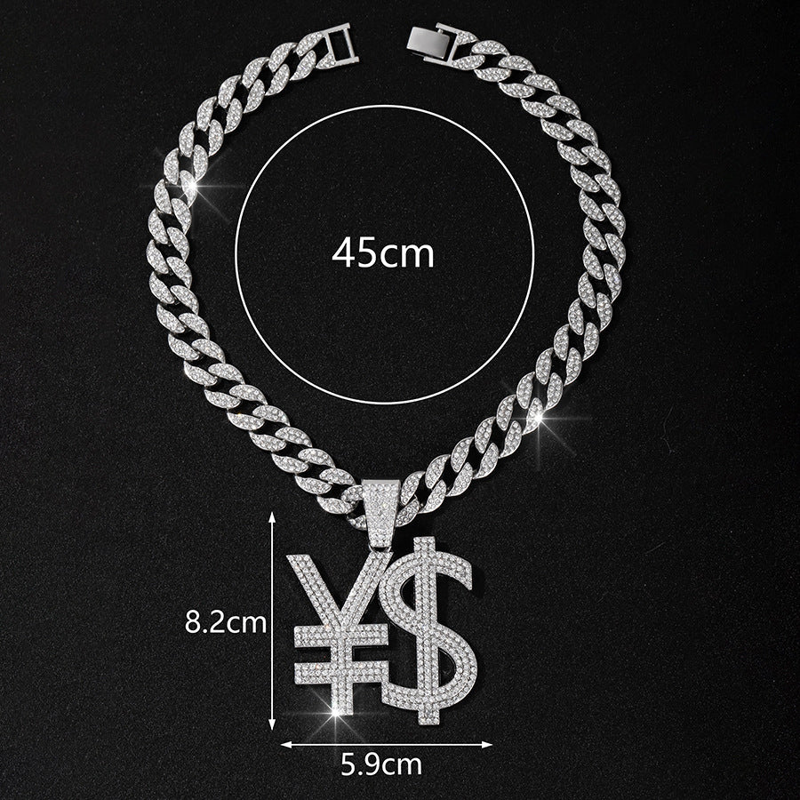 Money Symbol Pendant + Cuban Chain