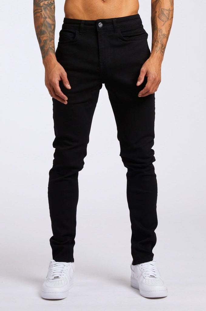 Mr. Worldwide – Schmal geschnittene Jeans aus Denim mit hoher Taille
