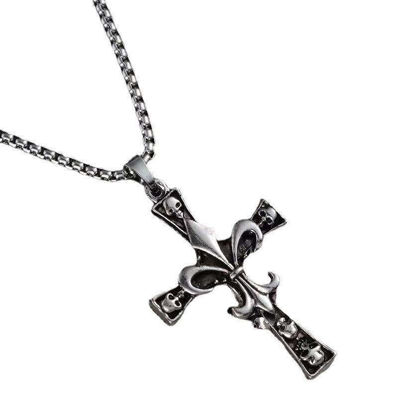Totenkopf-Kreuz-Halskette
