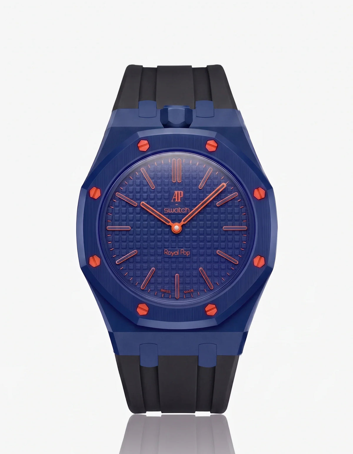 combo::navy-blue::rubber-strap-for-ap-x-swatch-royal-pop-black