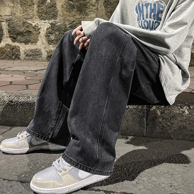 High Street Gerade, lockere Baggy-Jeans mit weitem Bein