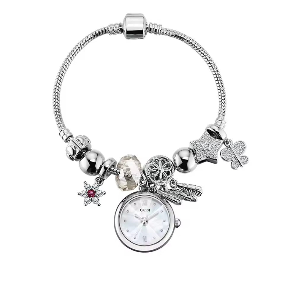 Schicke Charm-Armreif-Damenuhr
