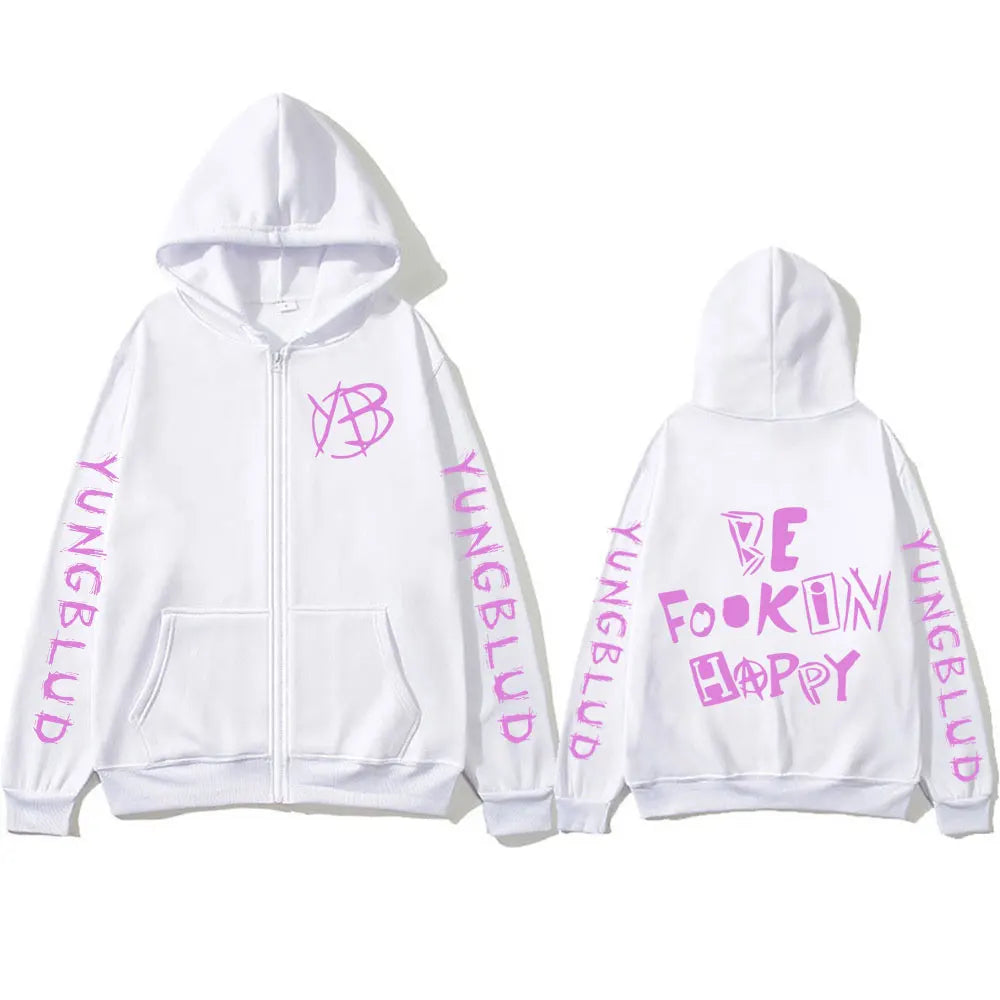 Yungblud Be Fookin Happy Zip up Hoodie