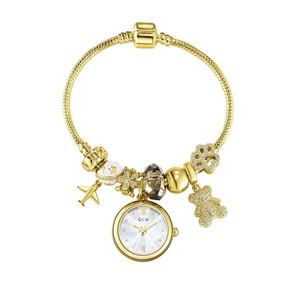 Schicke Charm-Armreif-Damenuhr