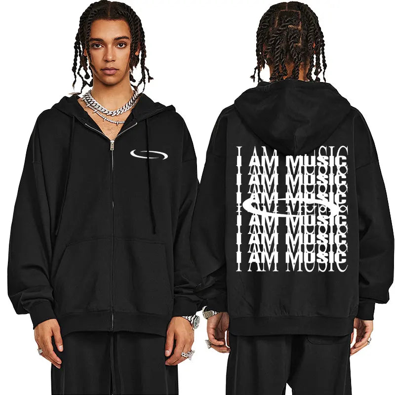 Playboi Carti Opium Graphic Zipper Hoodie – Kapuzenpullover aus Fleece-Baumwolle mit Reißverschluss und Grafik