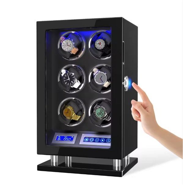 Premium Multi-Slot Watch Winder Safe (2/3/4/6) – Digital Fingerprint, Smart Remote Control