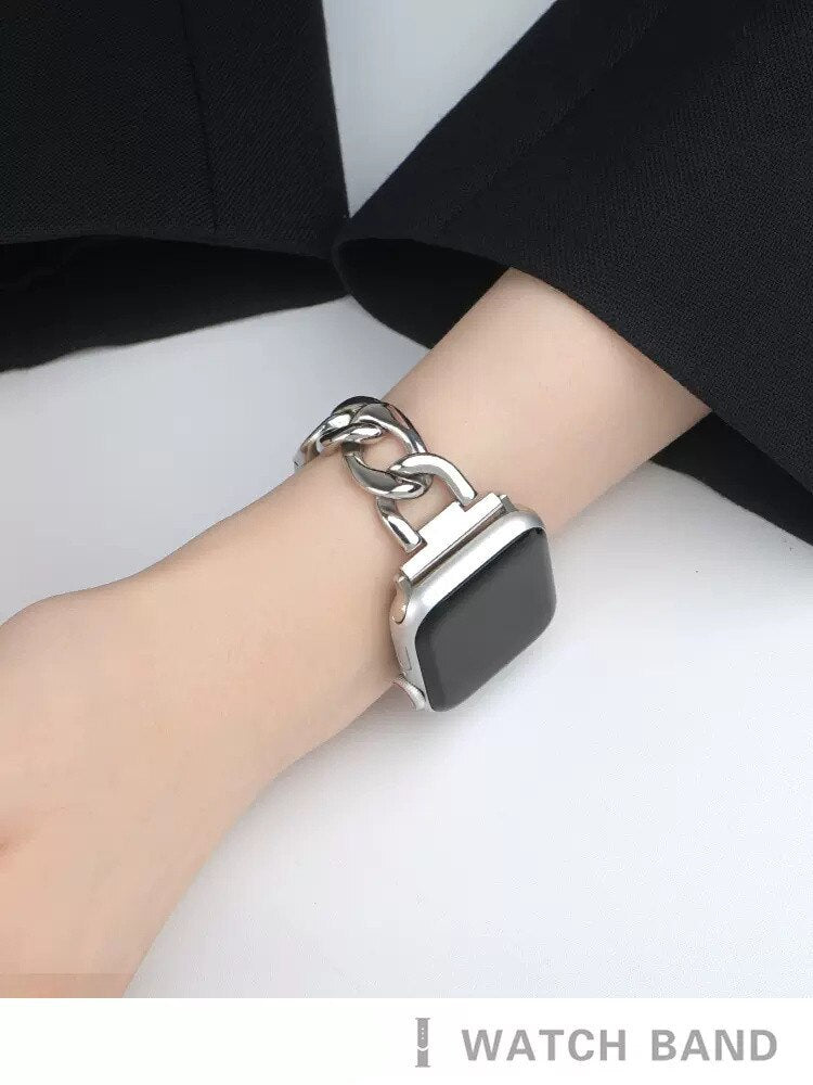 Bracelet à maillons cubains pour Apple Watch