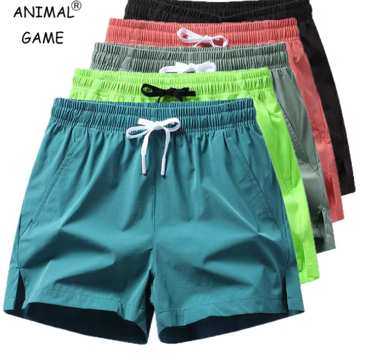 Pantalon de survêtement de sport d'été pour hommes, short léger et décontracté avec poches – Couleur unie, jogging et vêtements de plage