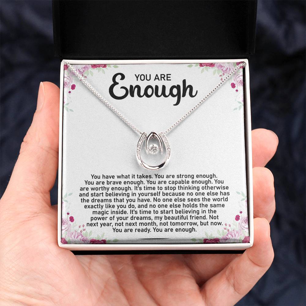You Are Enough Message Card Necklace