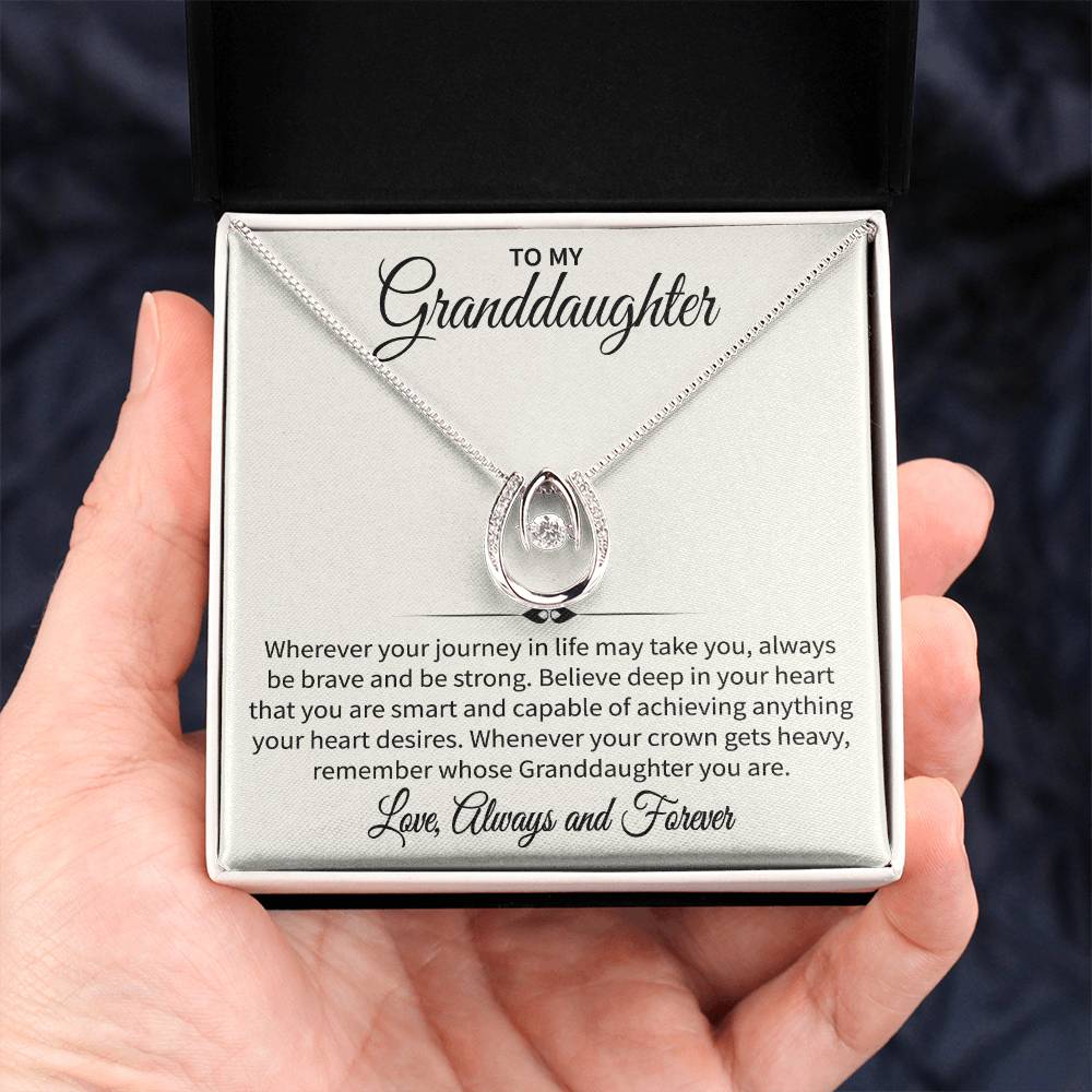 To My Granddaughter (Love, Always and Forever) Message Card Necklace