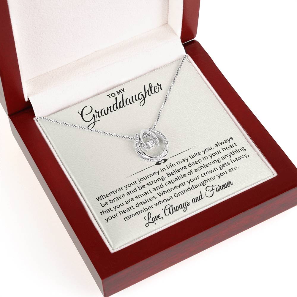 To My Granddaughter (Love, Always and Forever) Message Card Necklace