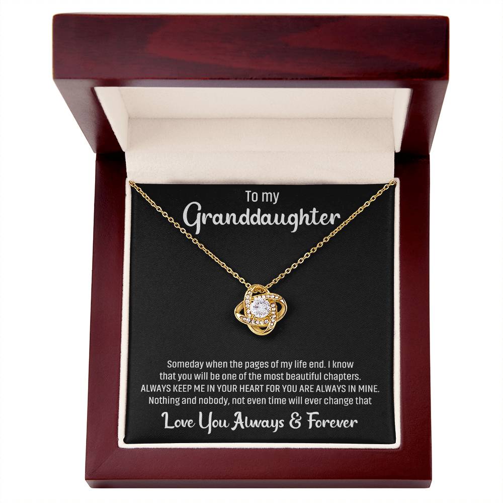 To My Granddaughter Message Card Necklace
