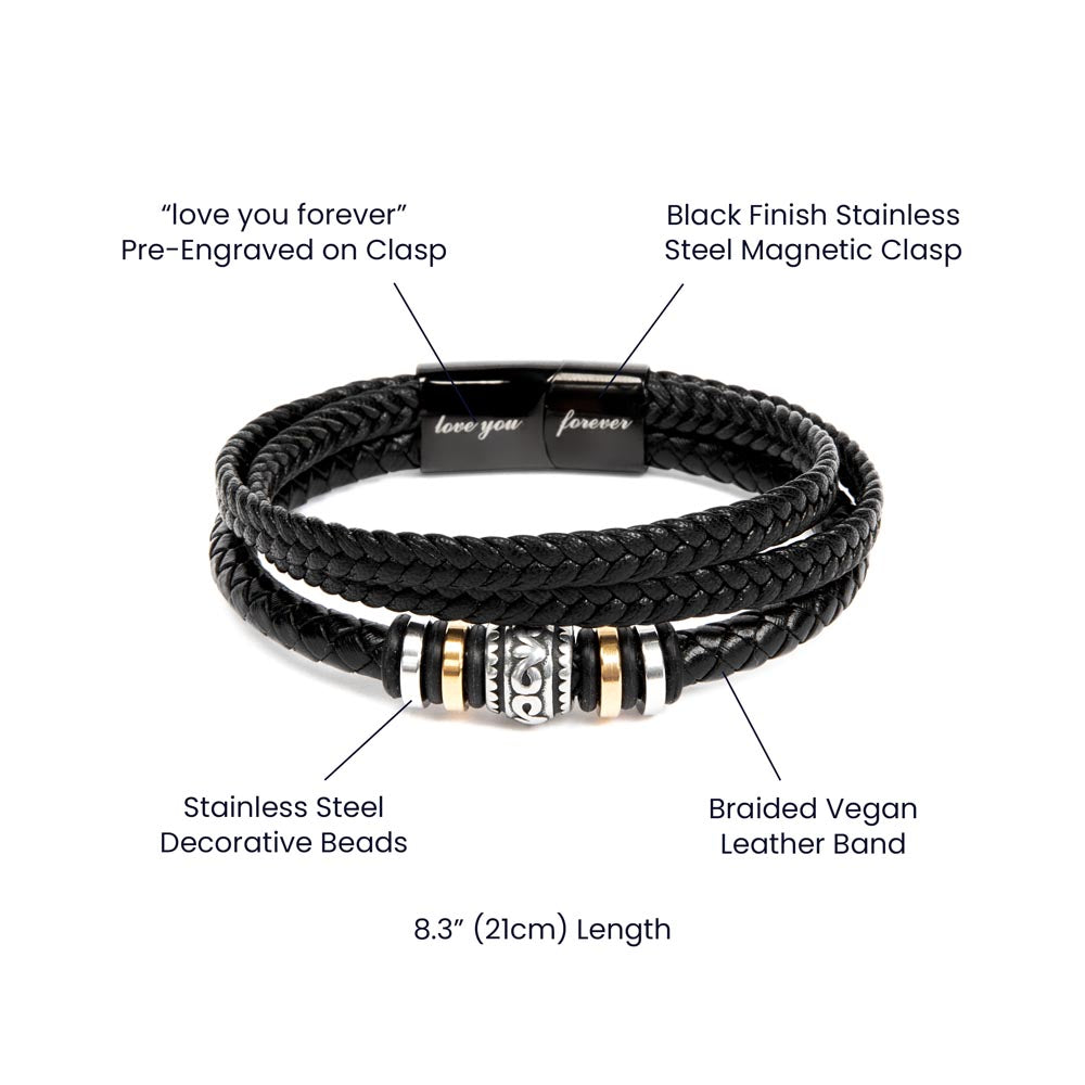 To My Man (I Love You Forever and Always) Message Card Bracelet