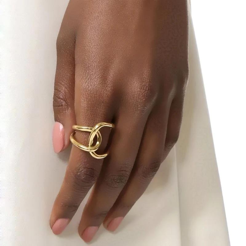 18 Karat vergoldeter Edelstahlring - BOGO