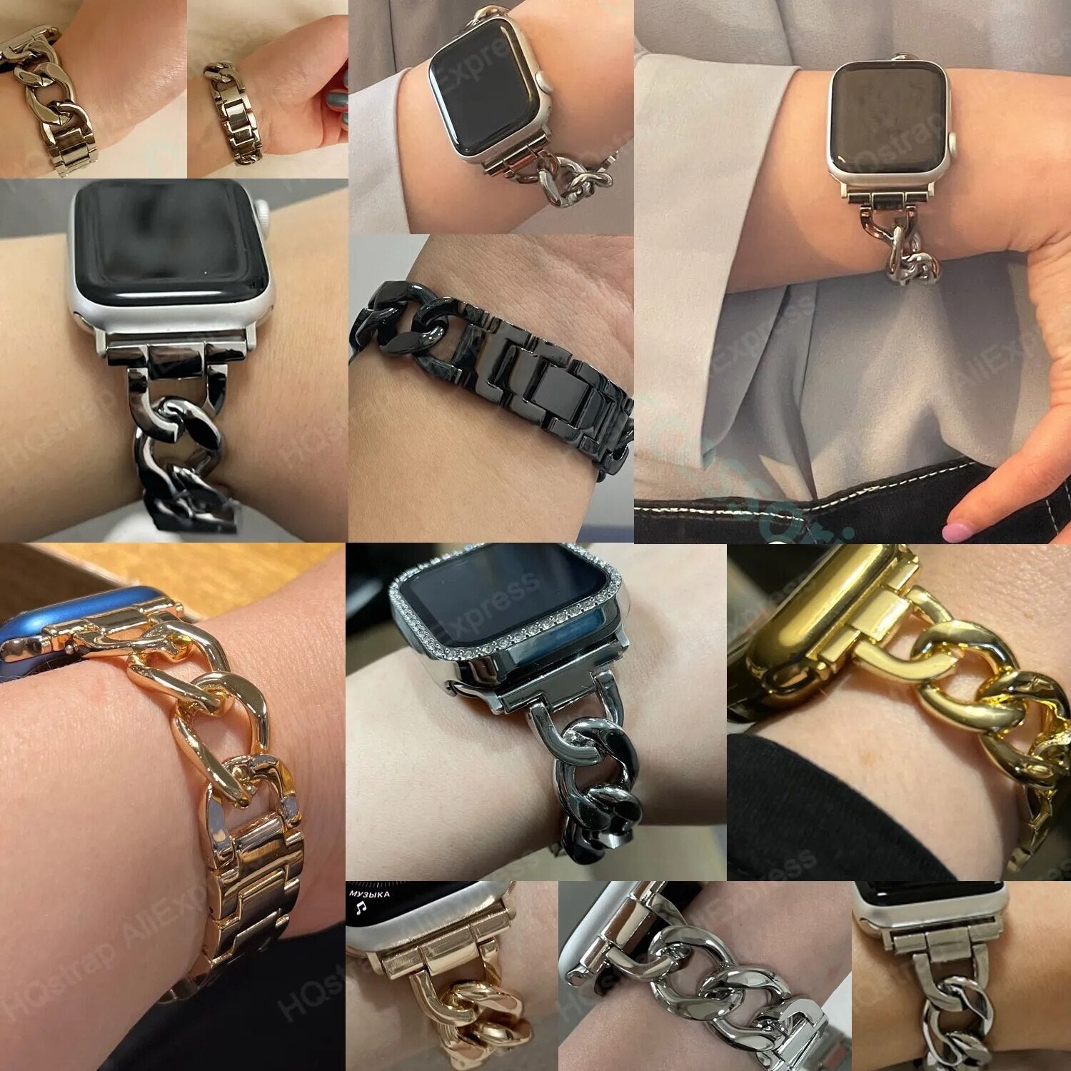 Bracelet de montre Apple à chaîne cubaine