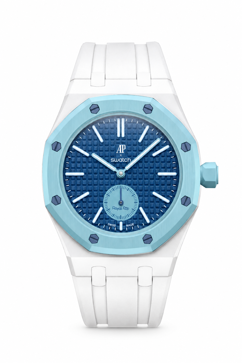 combo::white::rubber-strap-for-ap-x-swatch-royal-pop-white