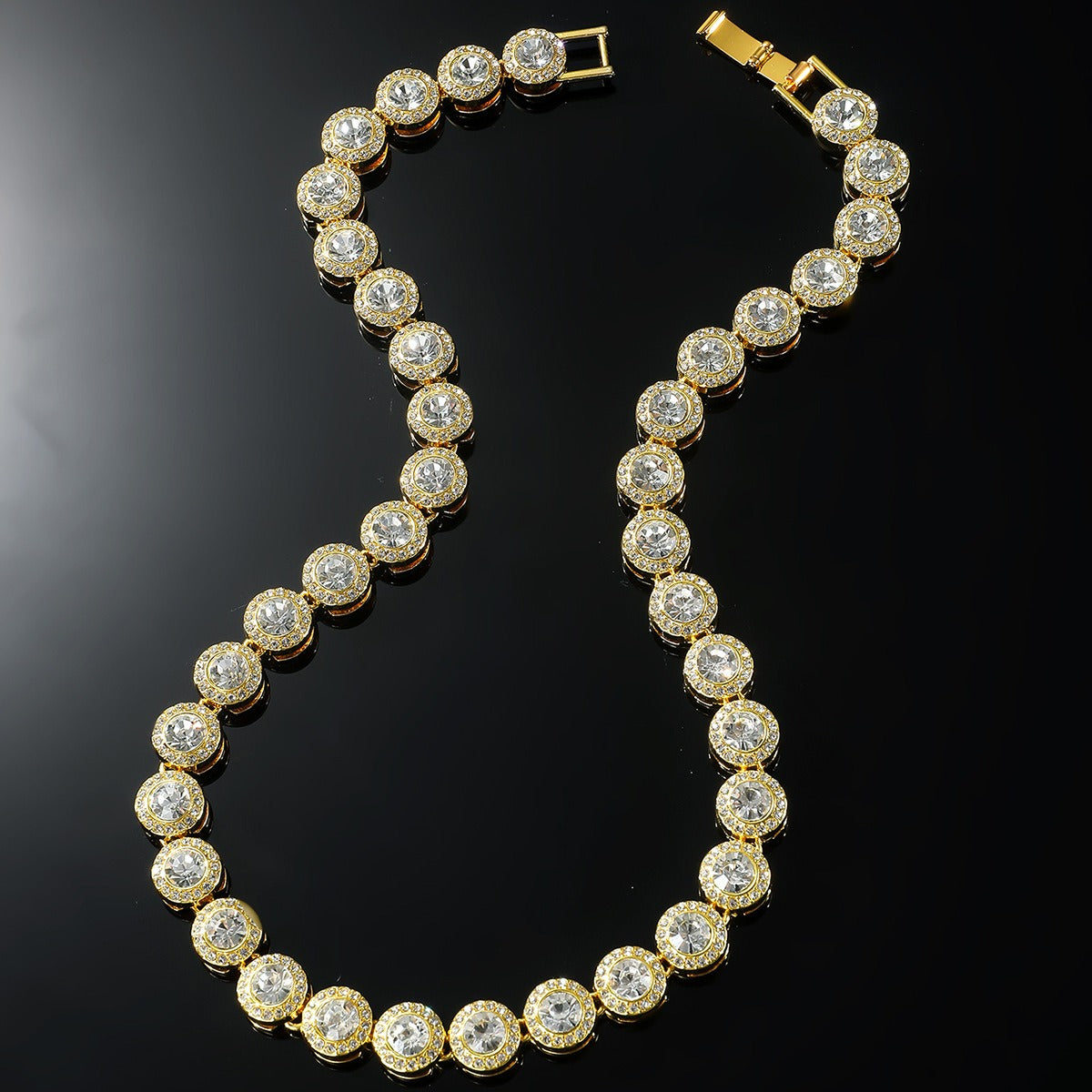 Travis Rapper Chokerkette mit ovalem Schliff und Micro Pave Tennis Link