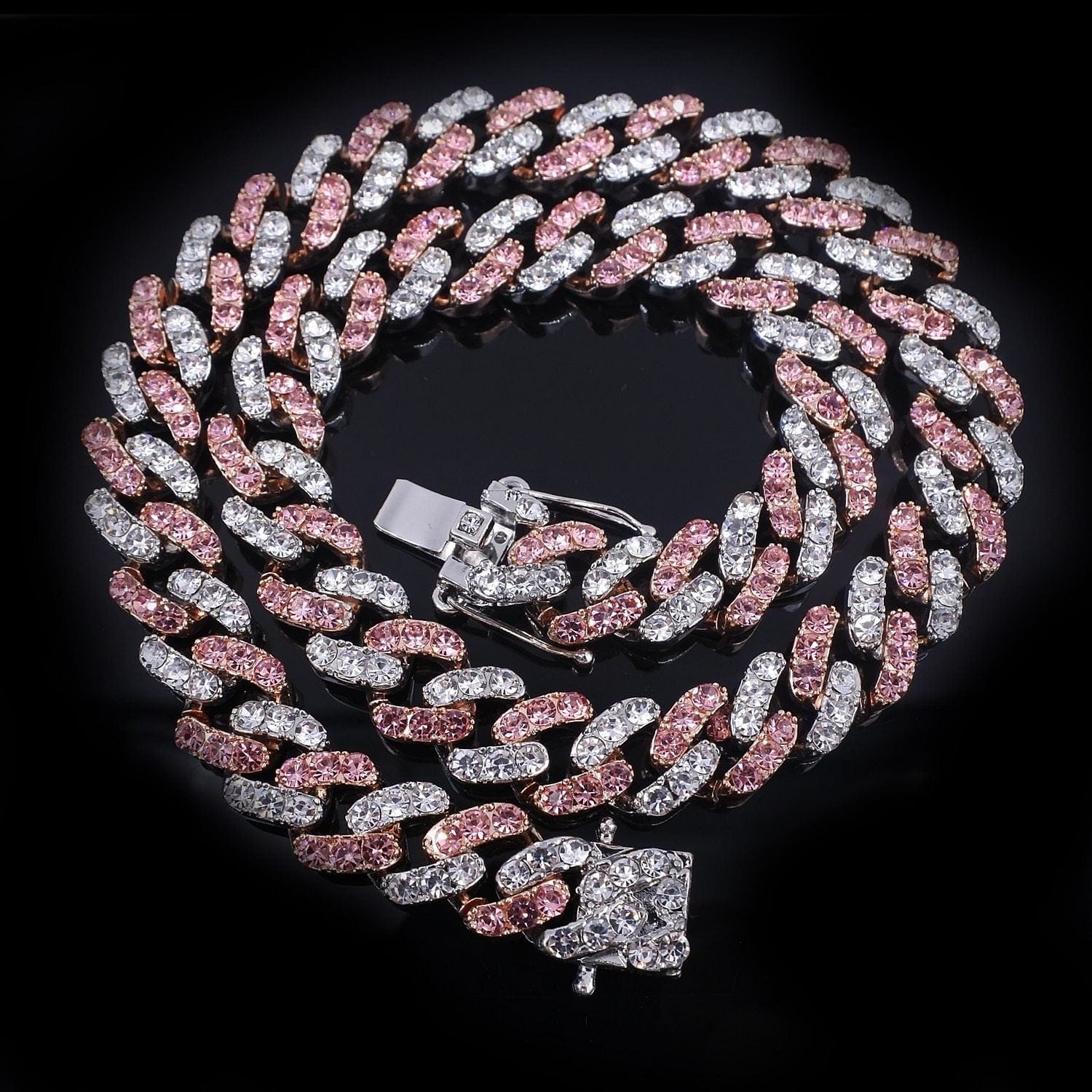 Jewelhery hip hop jewelry 12mm Two Tone Miami Cuban Chain and FREE Bracelet