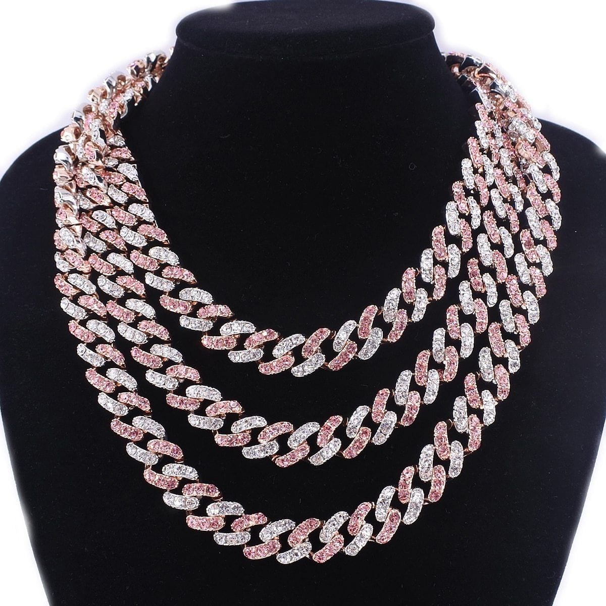 Jewelhery hip hop jewelry 16 Inch 12mm Two Tone Miami Cuban Chain and FREE Bracelet