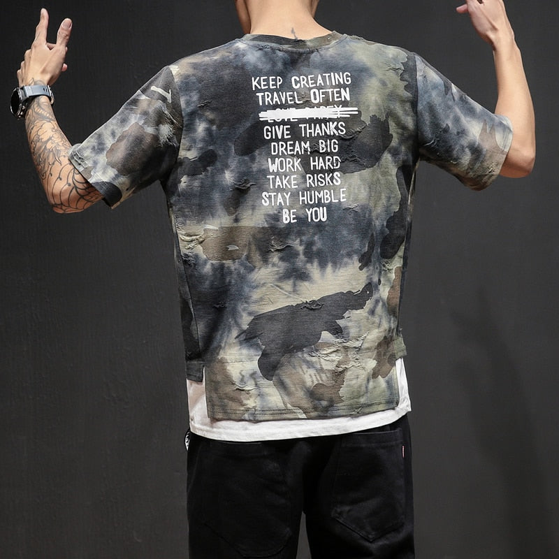 T-shirt hip-hop camouflage