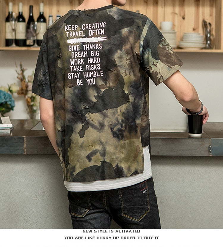 T-shirt hip-hop camouflage