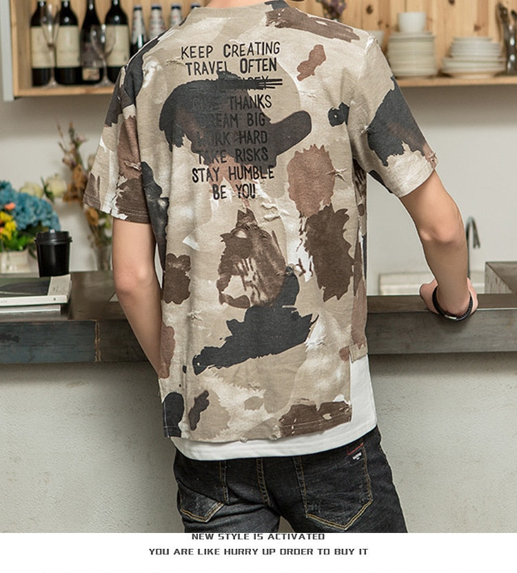 T-shirt hip-hop camouflage