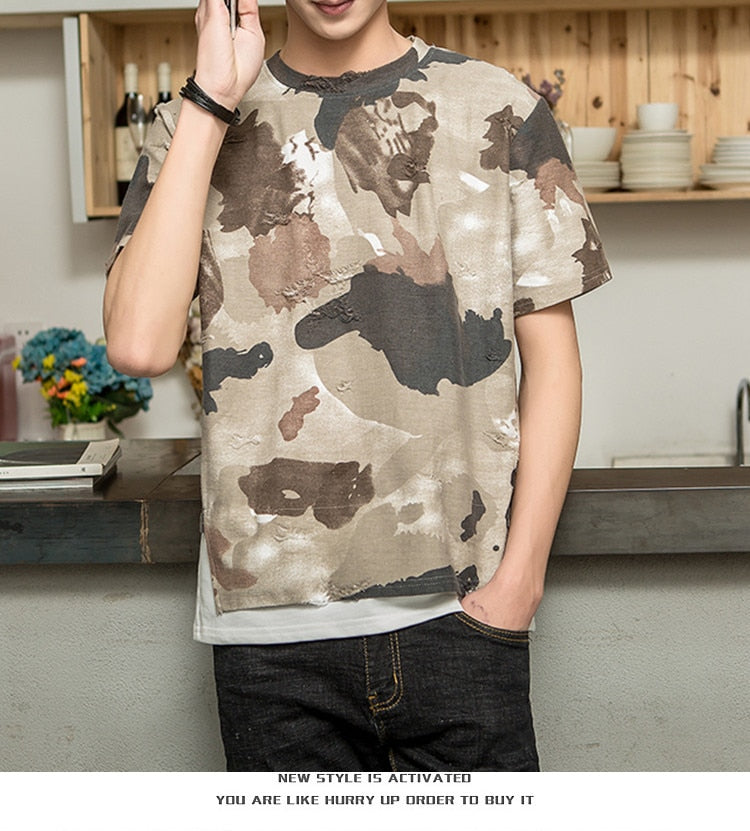 T-shirt hip-hop camouflage