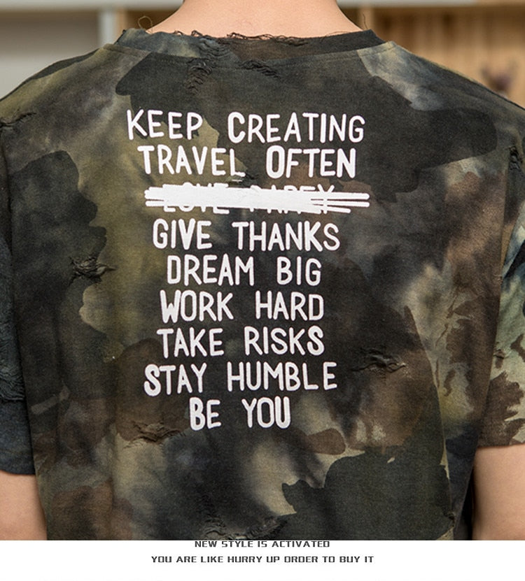 T-shirt hip-hop camouflage