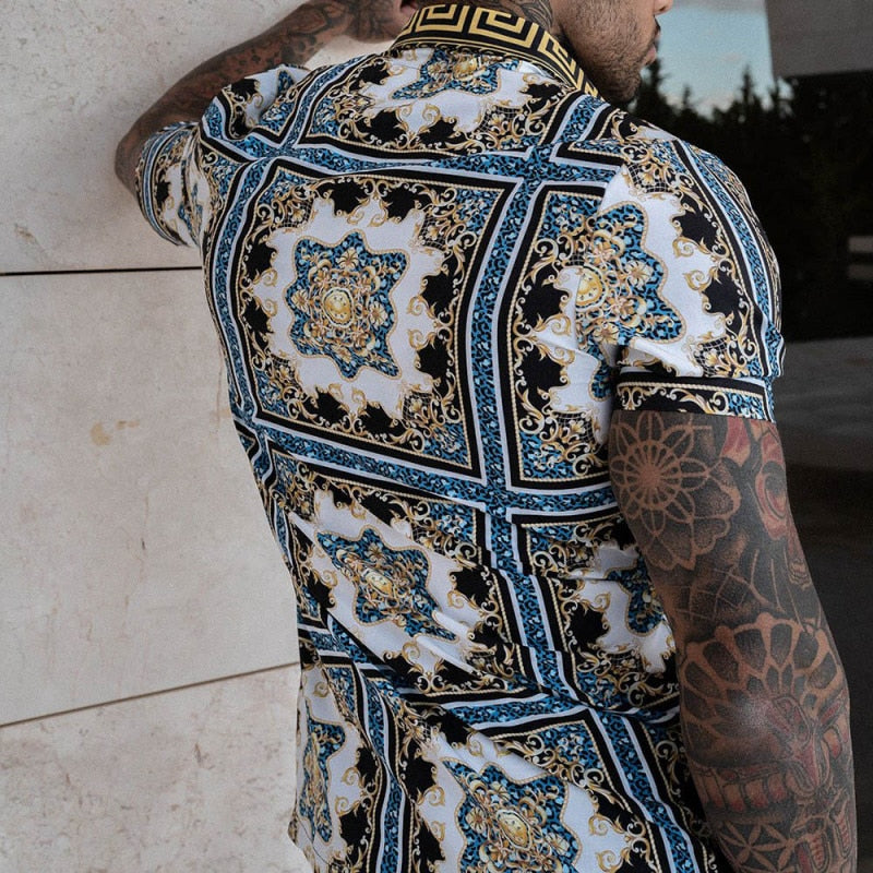Set aus Hemd und Shorts mit Vintage-Print