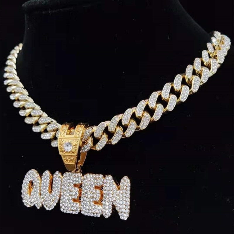 VVS Jewelry hip hop jewelry 0 KING | QUEEN Iced Pendant Necklace