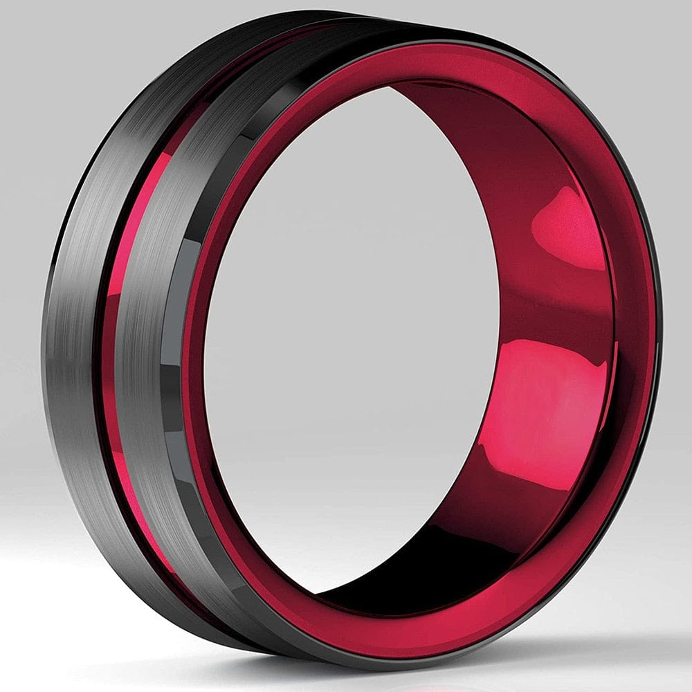 VVS Jewelry hip hop jewelry 8MM Tungsten Carbide Ring Matte Finish Beveled Polished Edge Comfort Fit