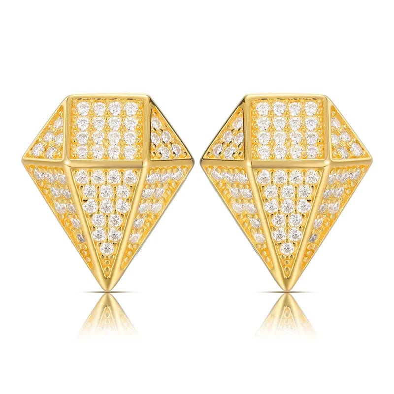 VVS Jewelry hip hop jewelry 925 Sterling Silver VVS Moissanite Diamond Shape Lux Stud Earrings