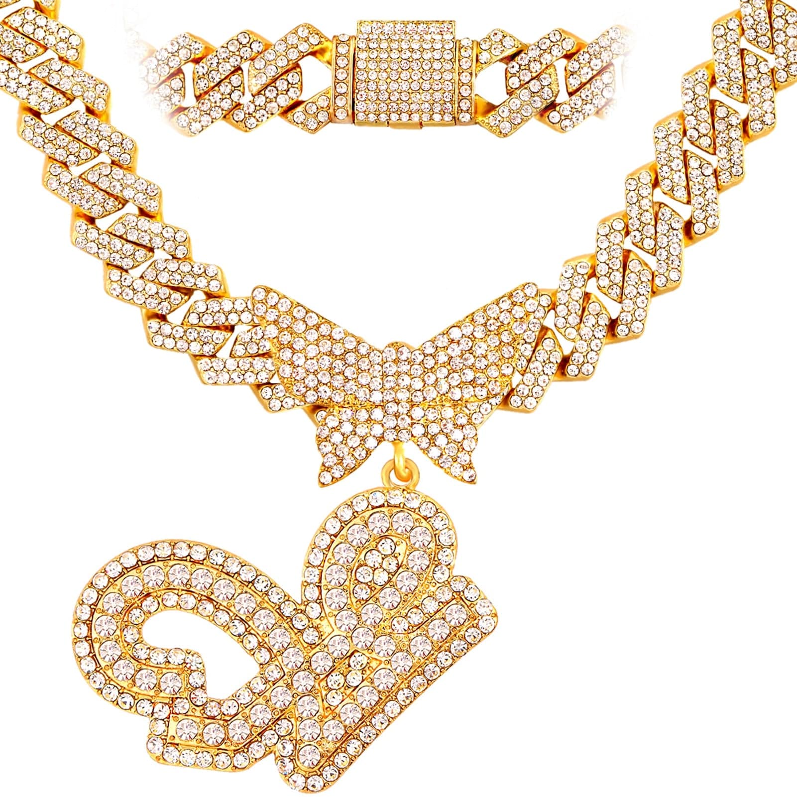 VVS Jewelry hip hop jewelry Bling Butterfly Letter Cuban Link Chain