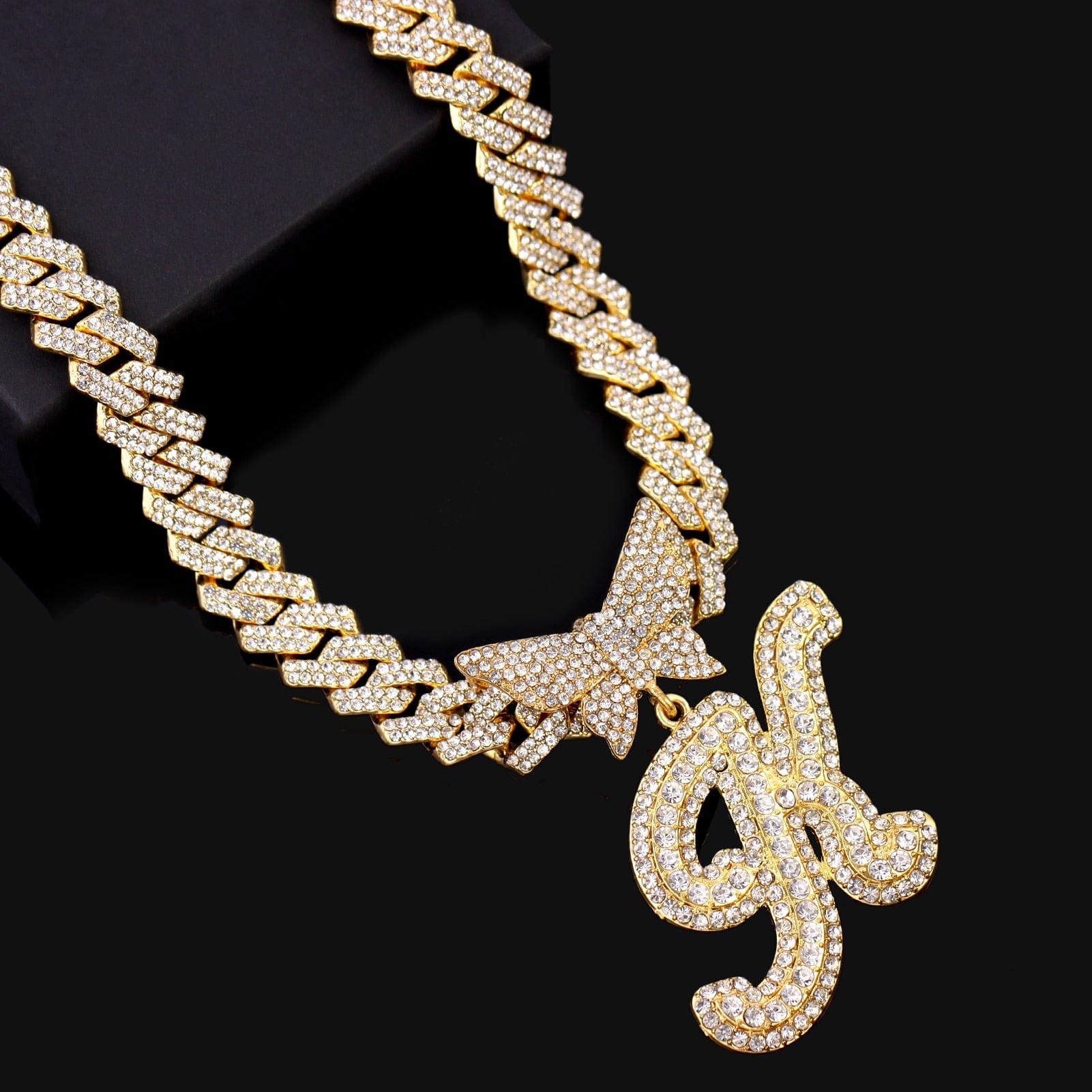 VVS Jewelry hip hop jewelry Bling Butterfly Letter Cuban Link Chain